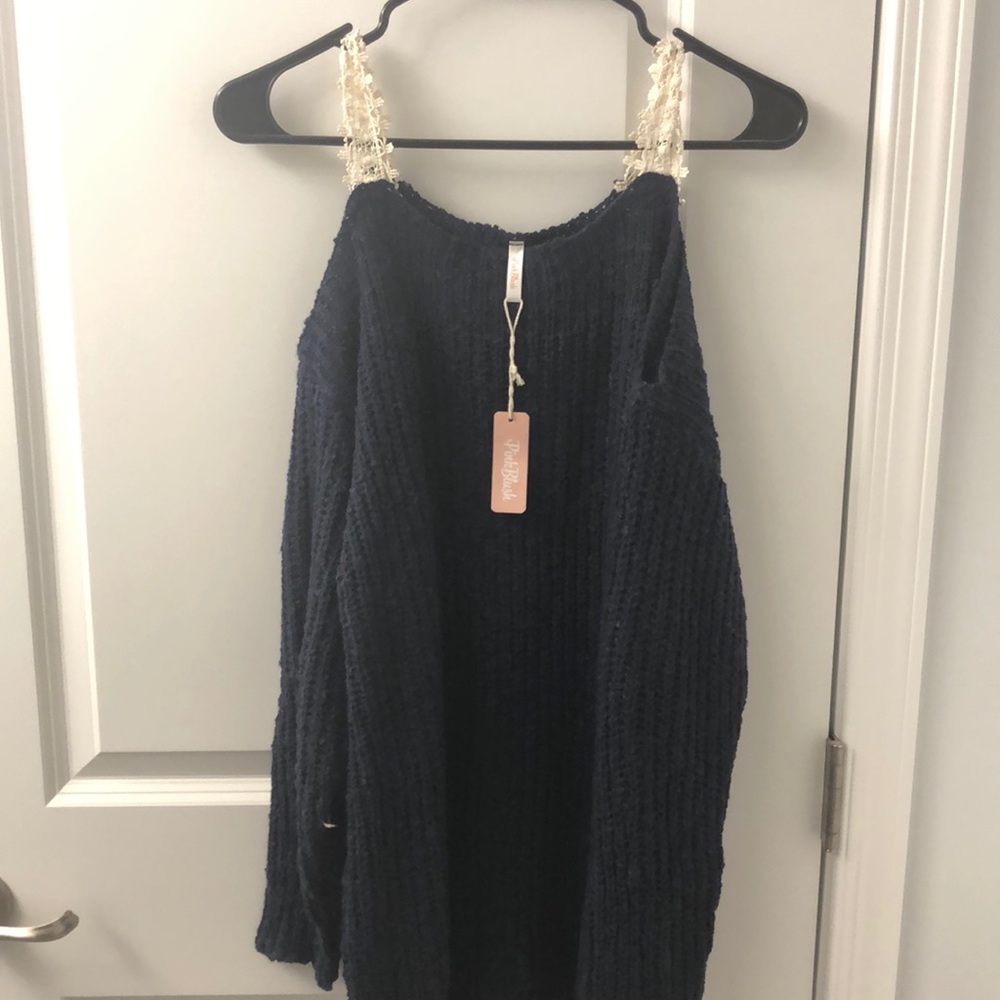 Cold shoulder sweater